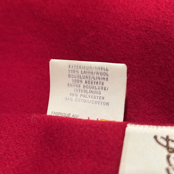 Ladies Vintage Red Wool Long Jacket - Picture 8 of 8